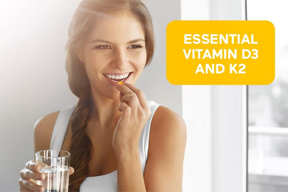 Plant-Based Vitamin D3 Immune Support with Vegan K2 Complex 60 count