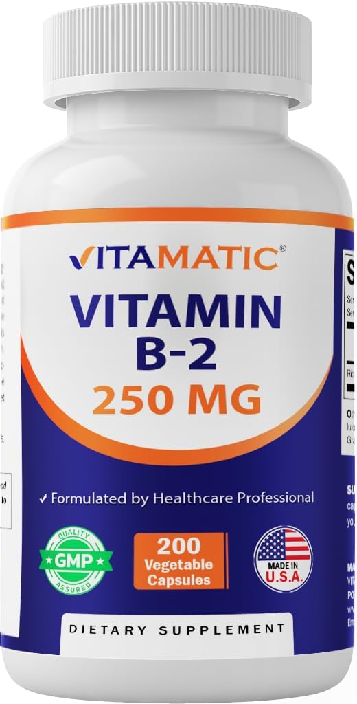 Vitamatic Vitamin B2 (Riboflavin) 250 mg - 200 Capsules