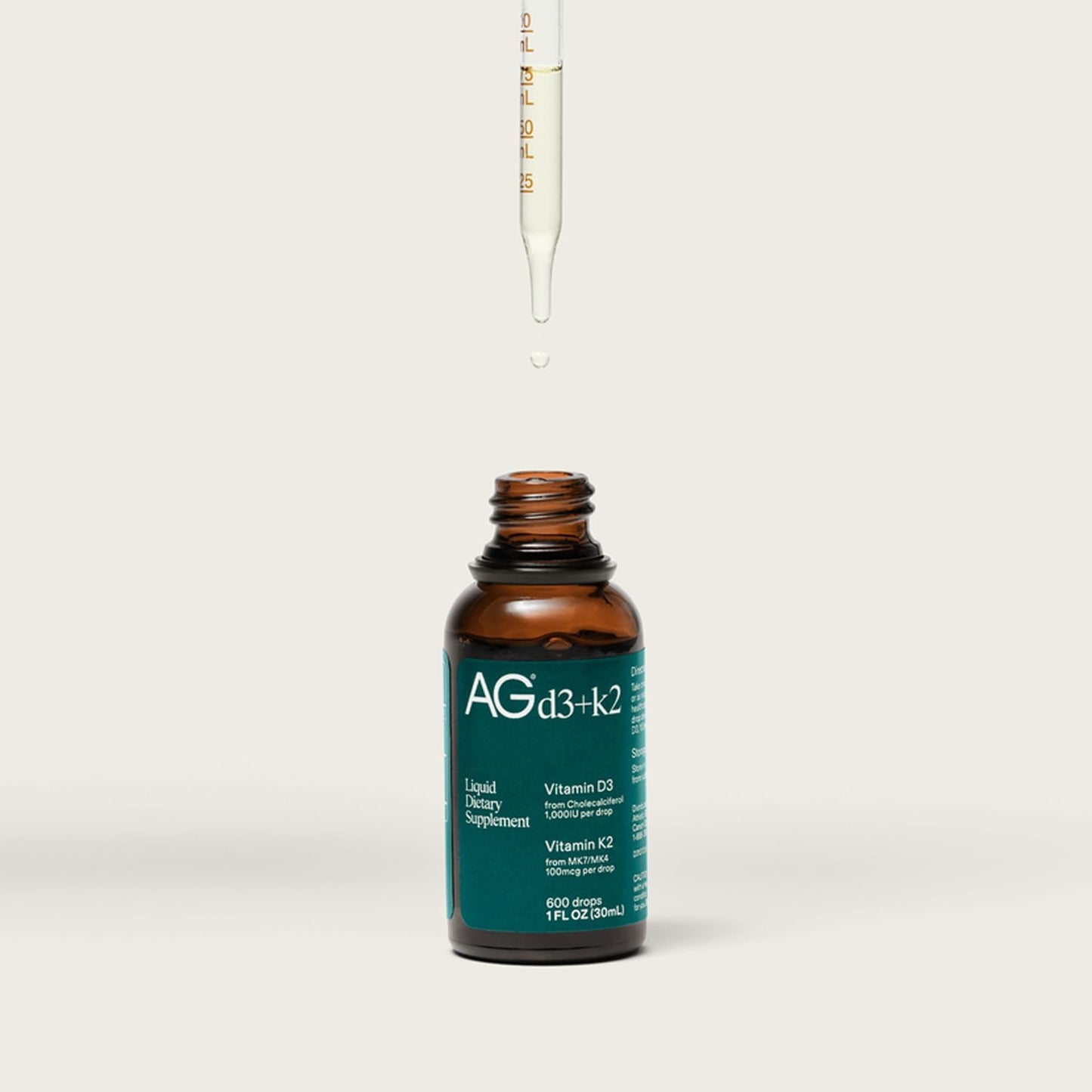 AG1 Vitamin D3 K2 Drops, 1000IU of Vitamin D3 and 100mcg  - 1 fl oz