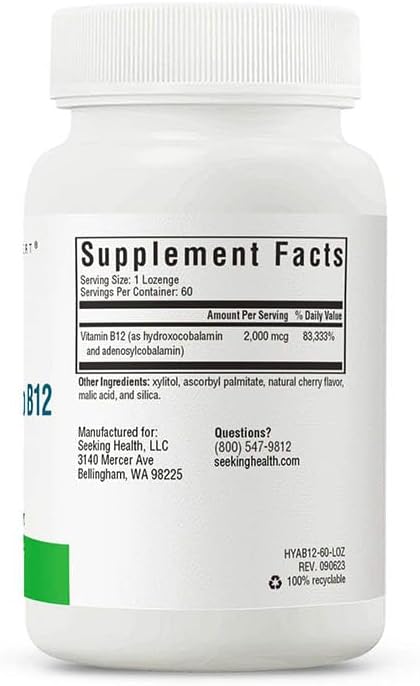 Seeking Health Hydrox-Adeno B12, 2000 mcg 60 lozenges