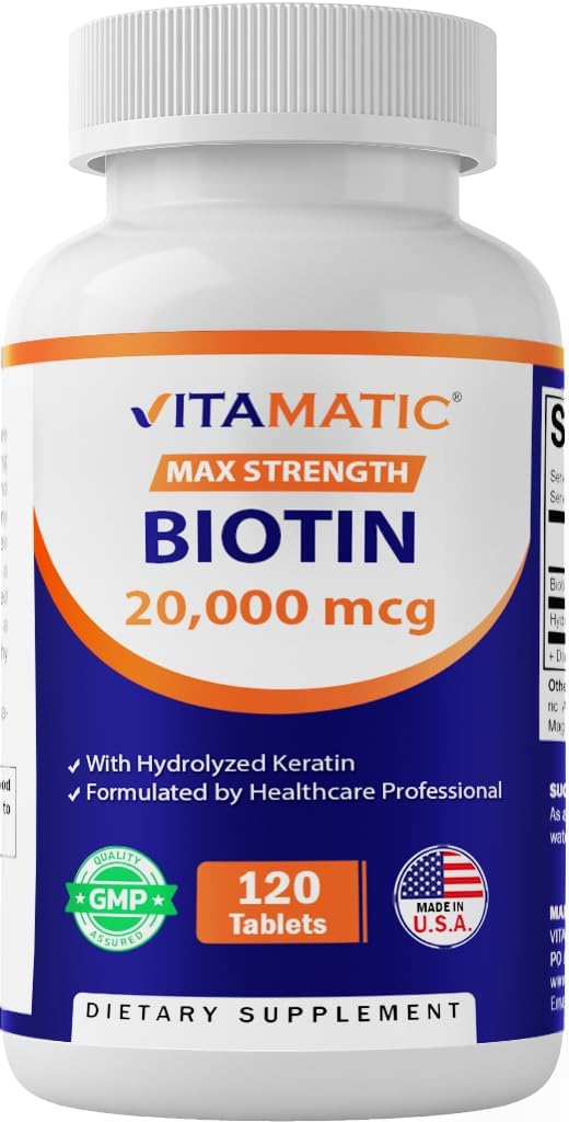 Vitamatic High Potency Biotin 20000 mcg - 120 Vegetarian Tablets