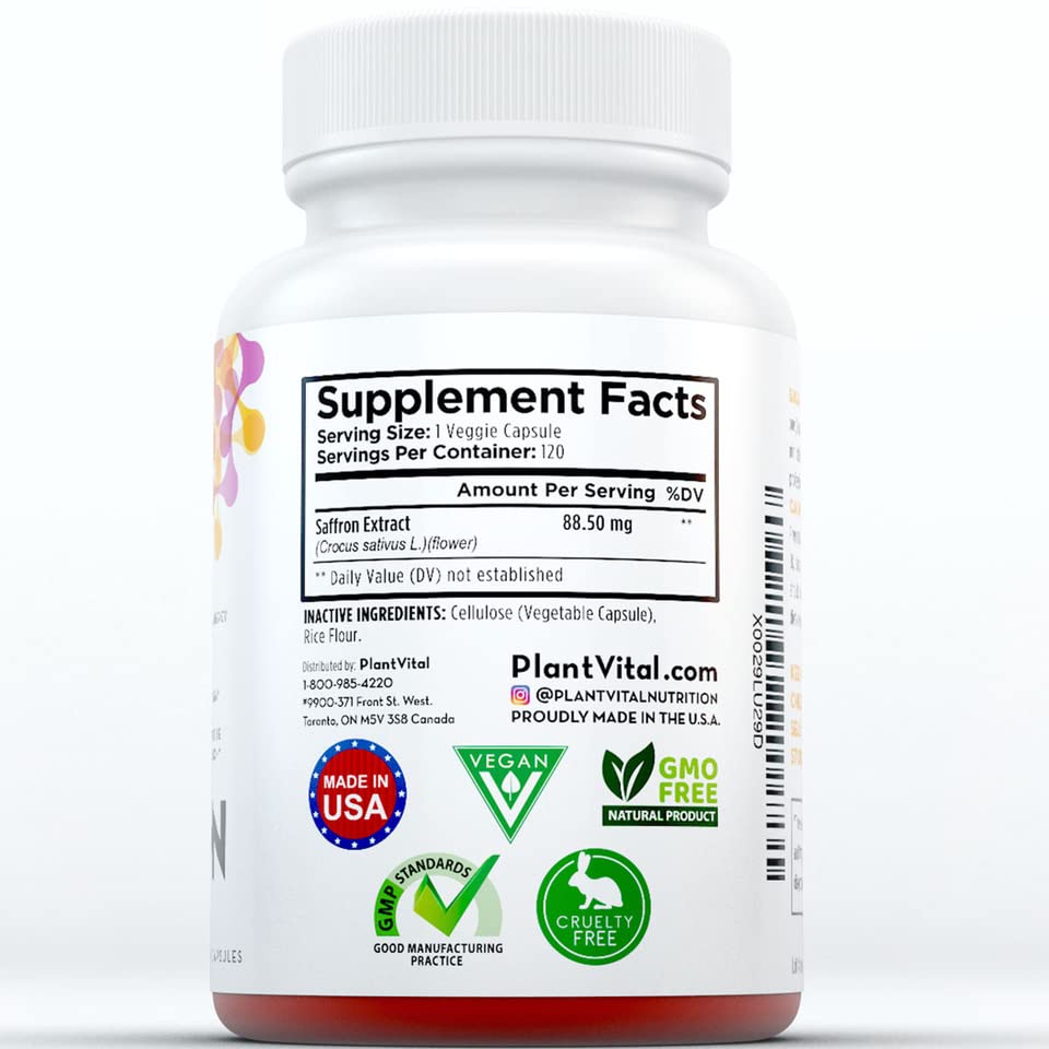 Plantvital Saffron Extract  120 Capsules