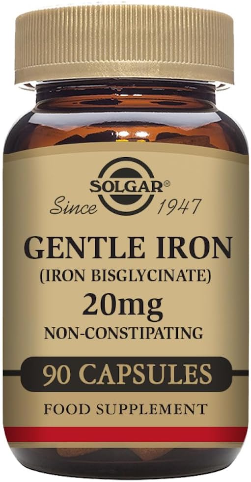 Solgar Gentle Iron (Iron Bisglycinate) 25 mg - 90 Vegetable Capsules