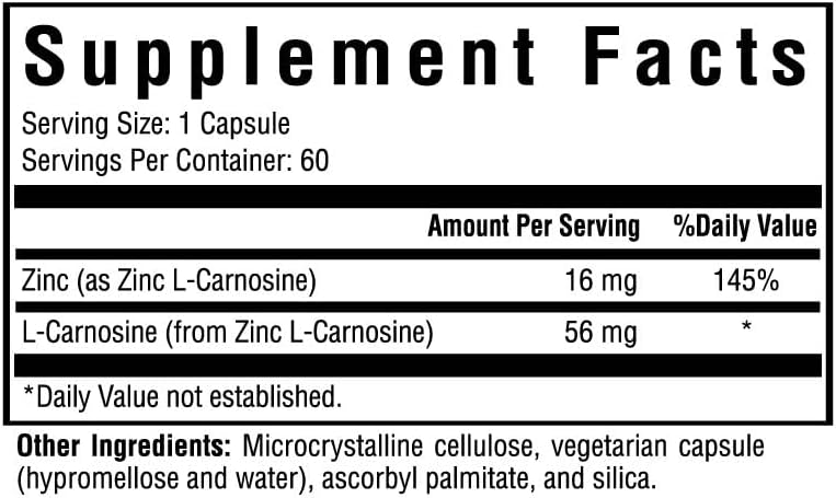 Seeking Health Zinc Carnosine -  60 Capsules