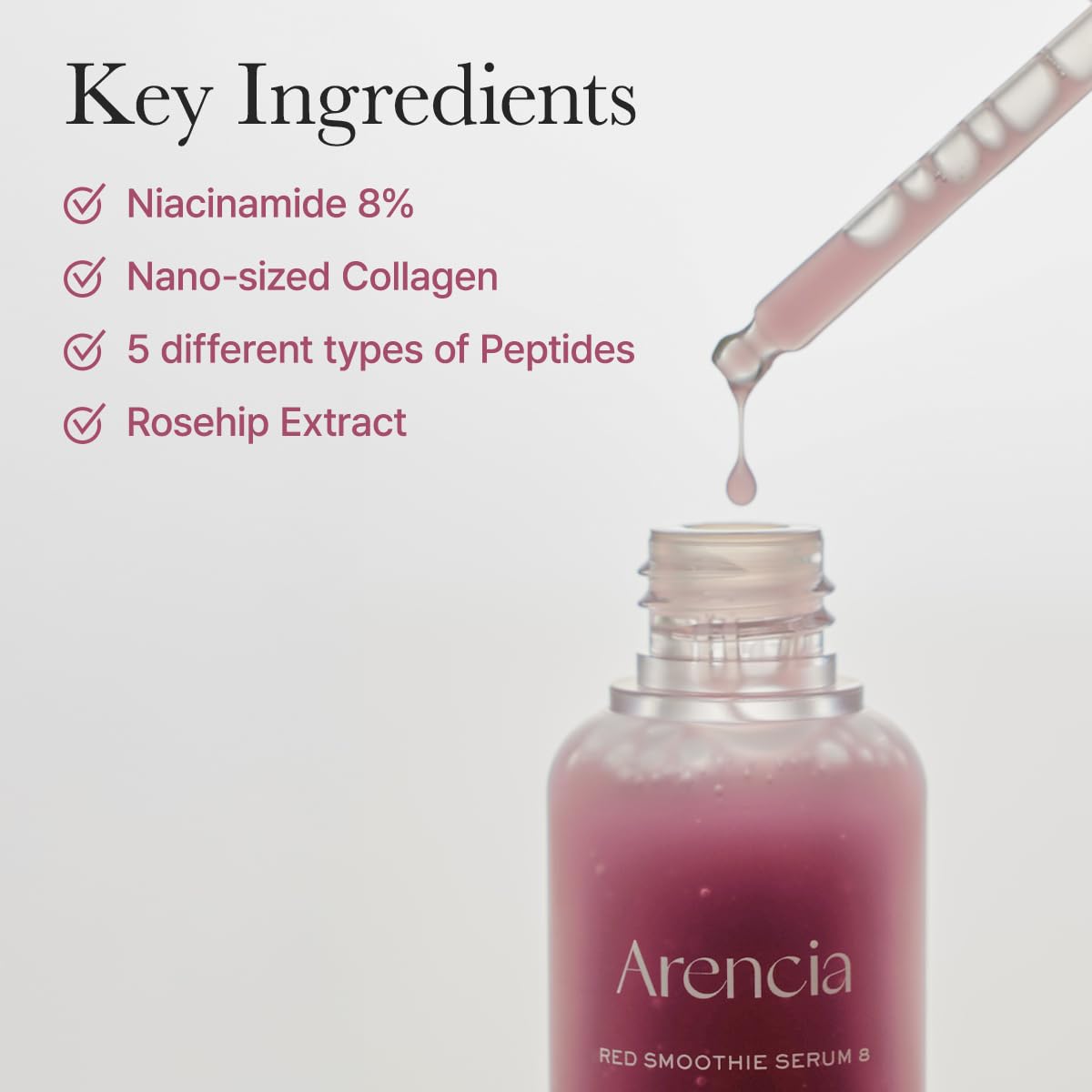 Arencia Red Collagen + Peptide Smoothie Serum -1.01 fl oz