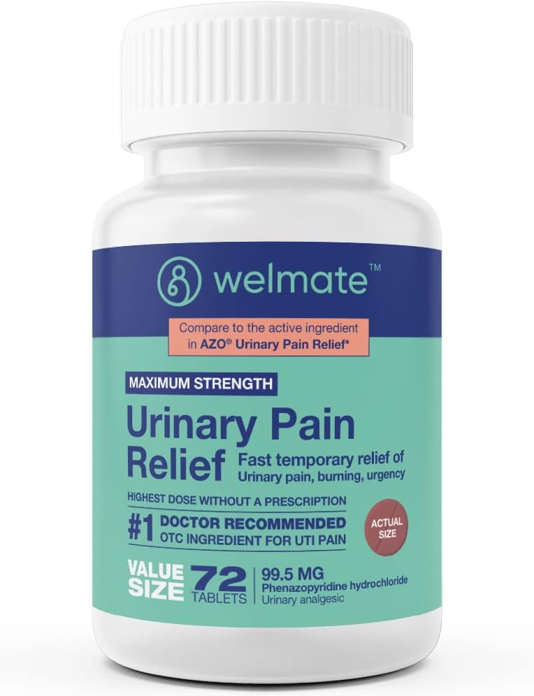 WELMATE Urinary Pain Relief 72 Count Tablets