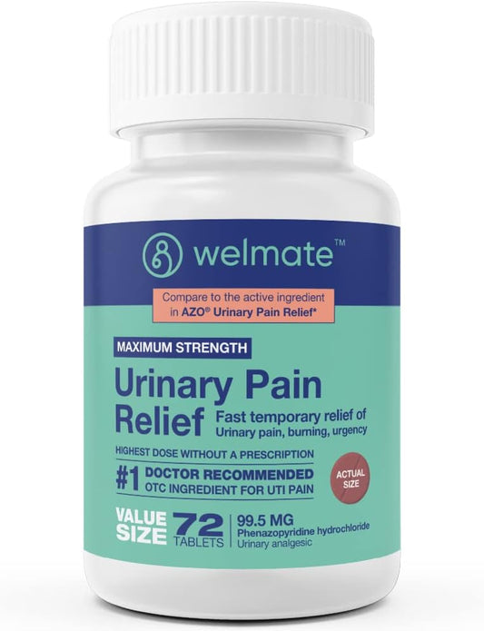 WELMATE Urinary Pain Relief 72 Count Tablets