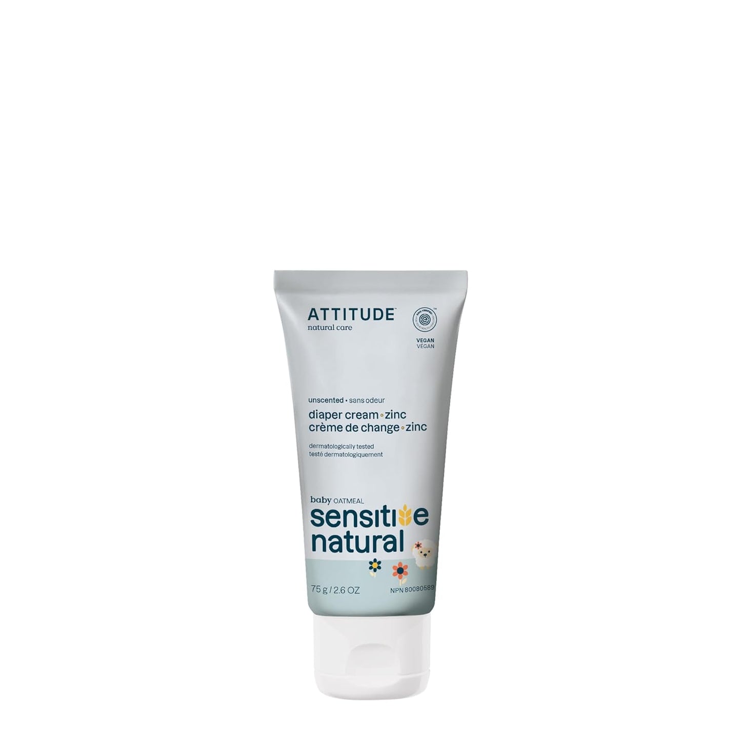 ATTITUDE Diaper Cream with Zinc & Oatmeal -2.6 Oz