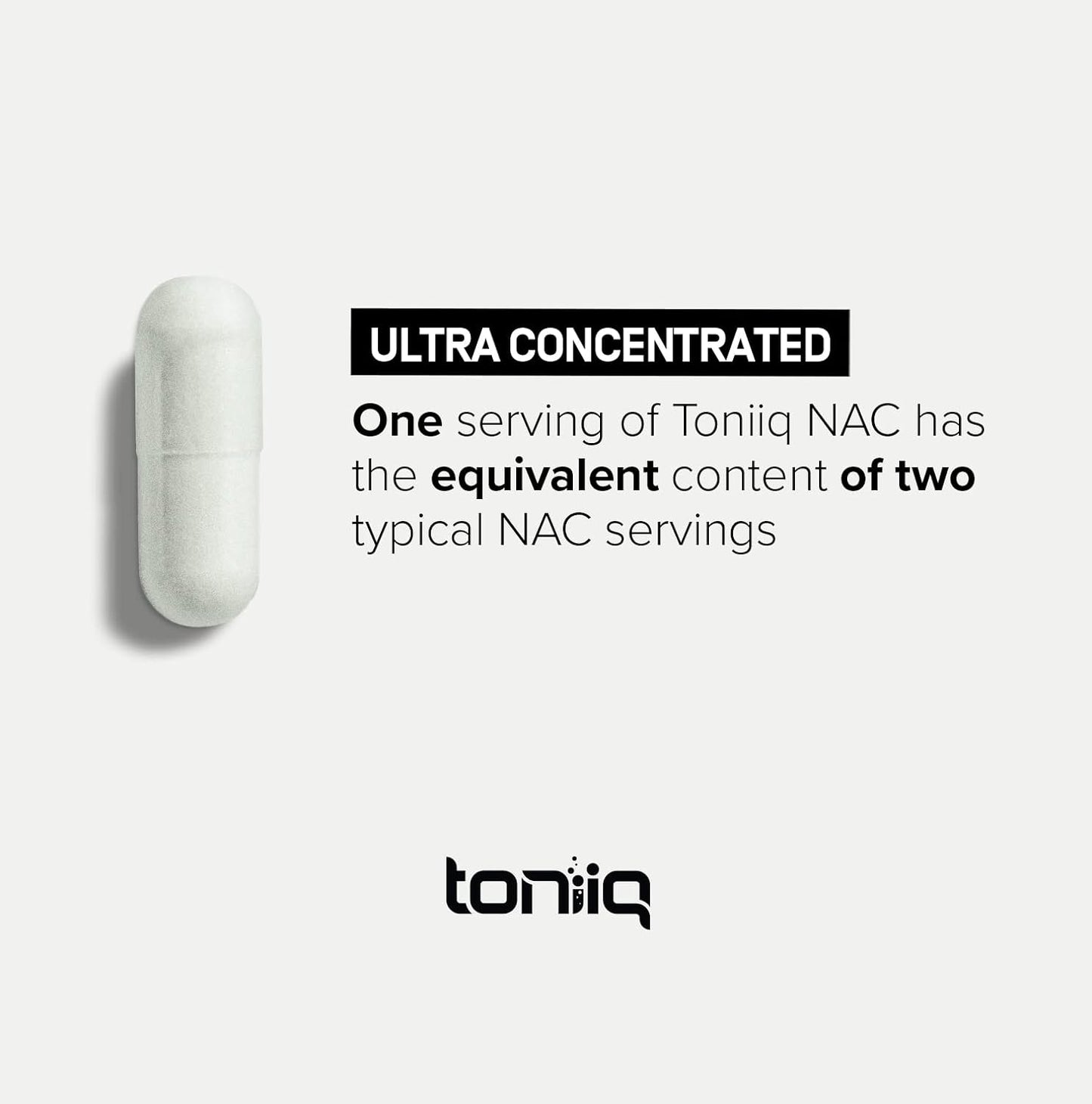 Toniiq 1300mg NAC - 4 Month Supply - Min. 98%+ Tested Purity -240 capsules