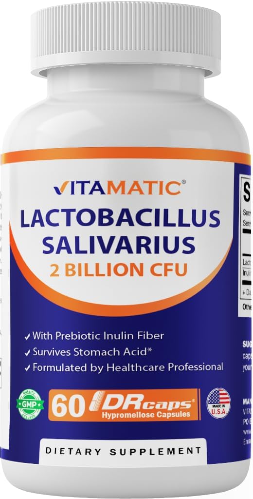 Vitamatic Lactobacillus Salivarius 2 Billion per DR Capsule - 60 Count