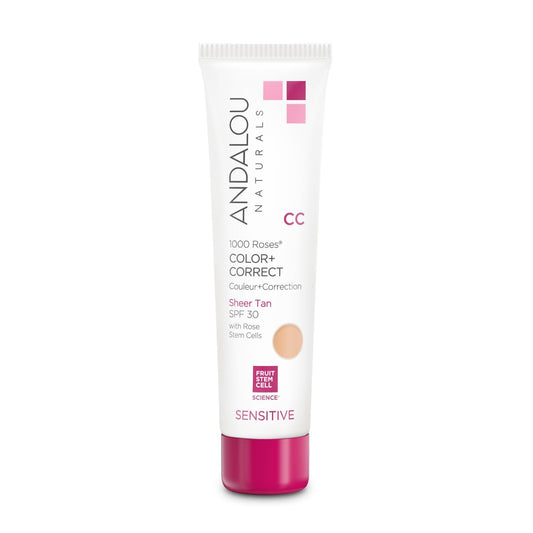 Andalou Naturals 1000 Roses CC Color + Correct with SPF 30, 2 Fl Oz