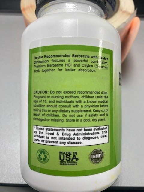 Berberine with Ceylon Cinnamon 120 Veggie Capsules