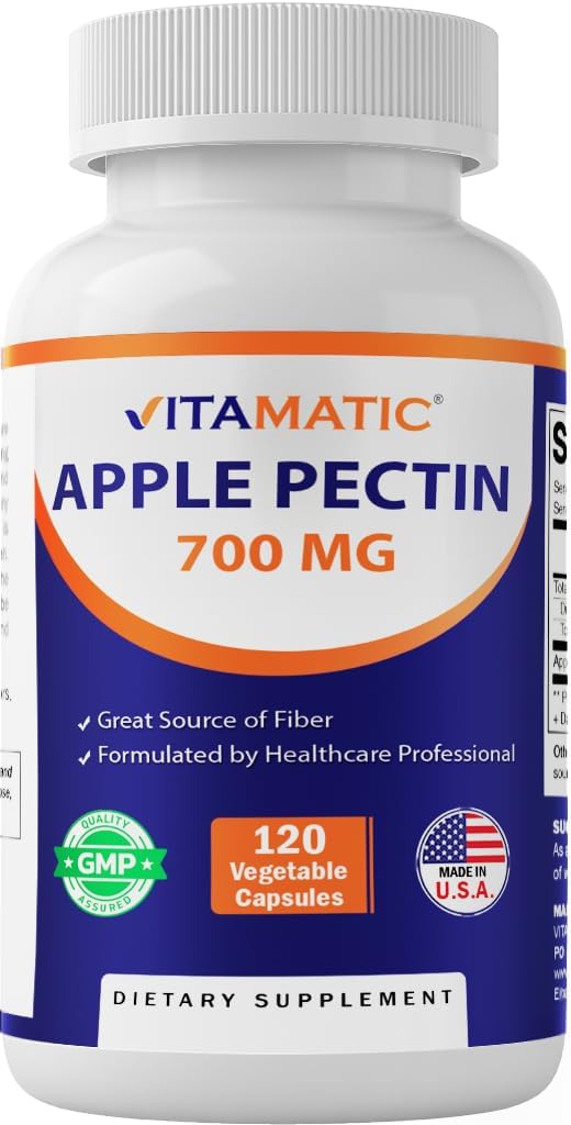 Vitamatic Apple Pectin 700mg – 120 Vegetarian Capsules