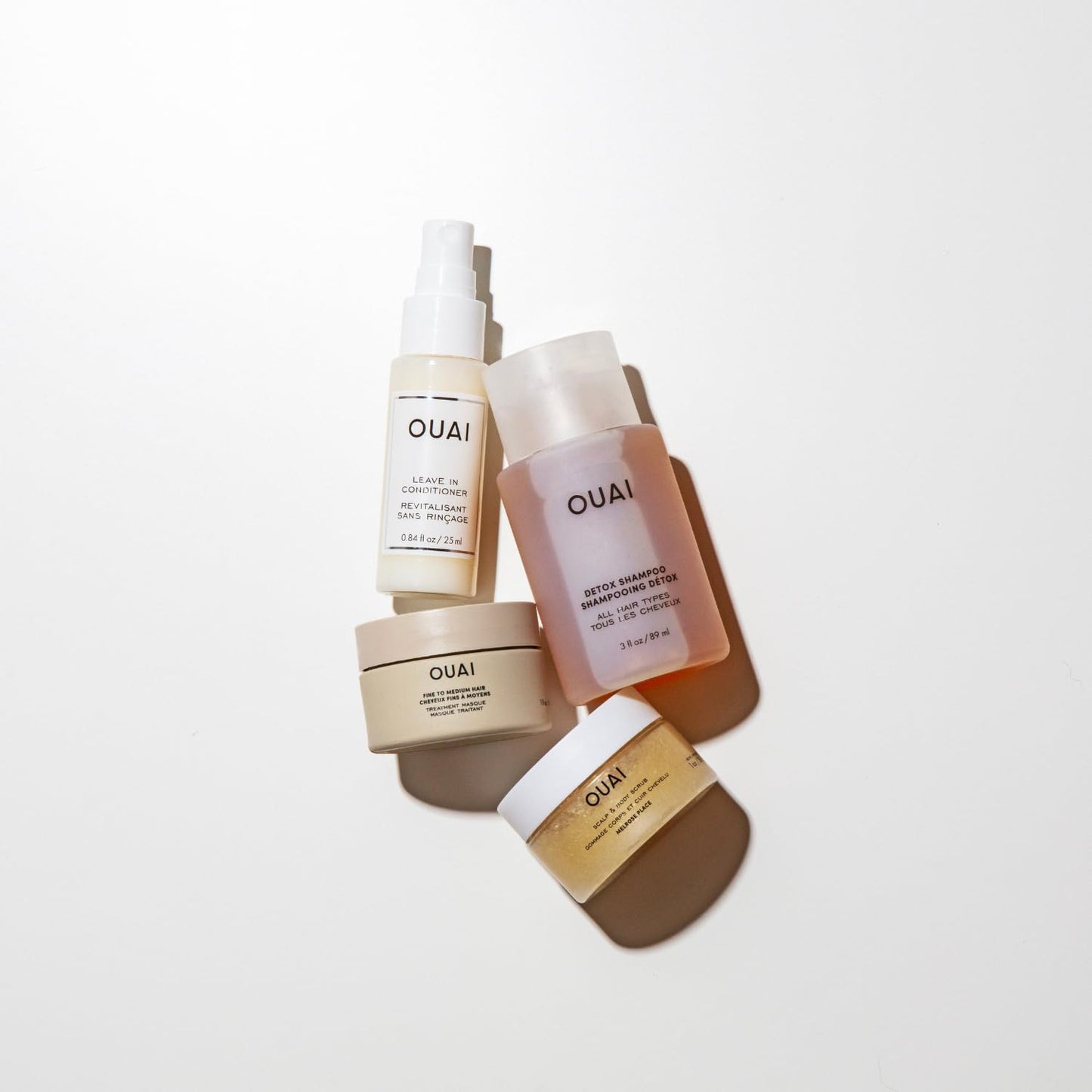 OUAI Travel Kit - Includes Travel Size Leave In Conditioner, Detox Shampoo (4 Count)