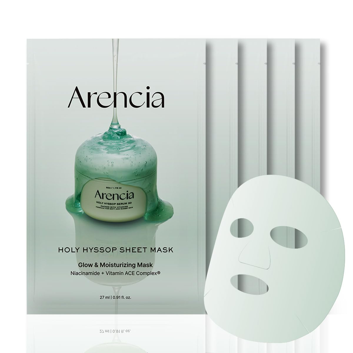 ARENCIA Hyssop Glow Sheet Mask - 5 Pack