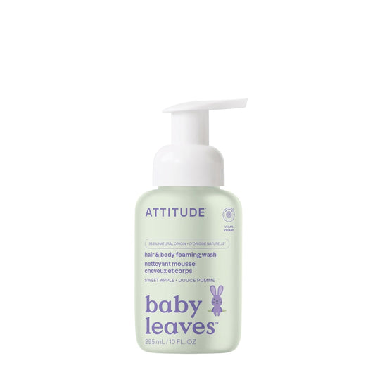 ATTITUDE 2-in-1 Hair and Body Foaming Baby Wash, 10 Fl Oz