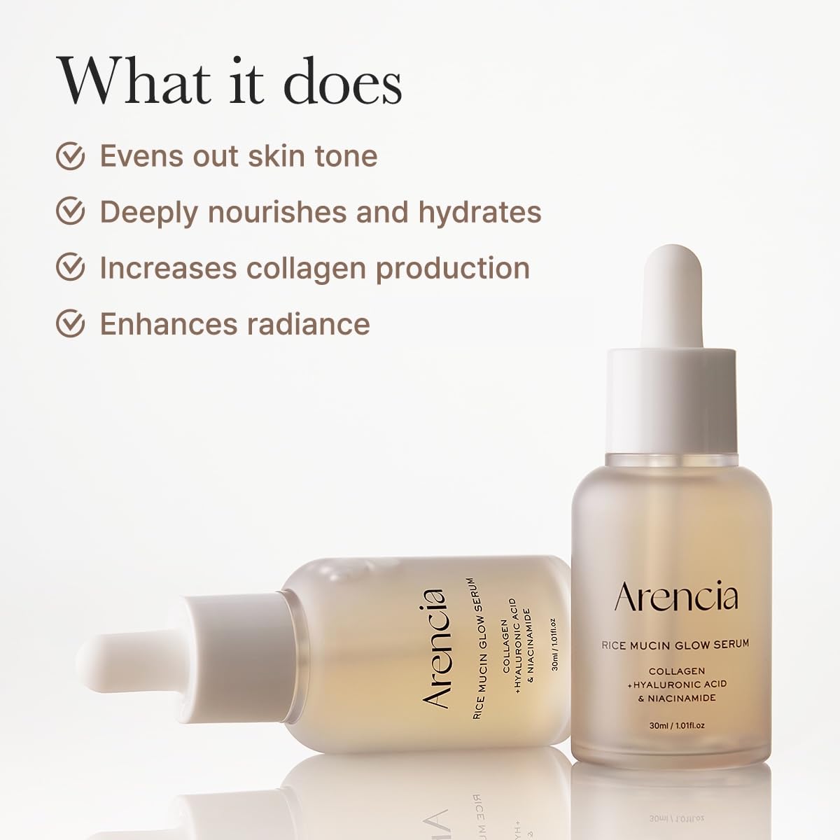 Arencia Rice Mucin Glow Serum - 1.01 fl oz