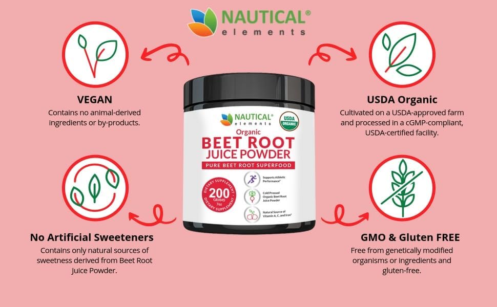 Beet Juice Powder Organic - Cold Pressed - 20:1 Concentrate - Concentrated Beet Root Powder