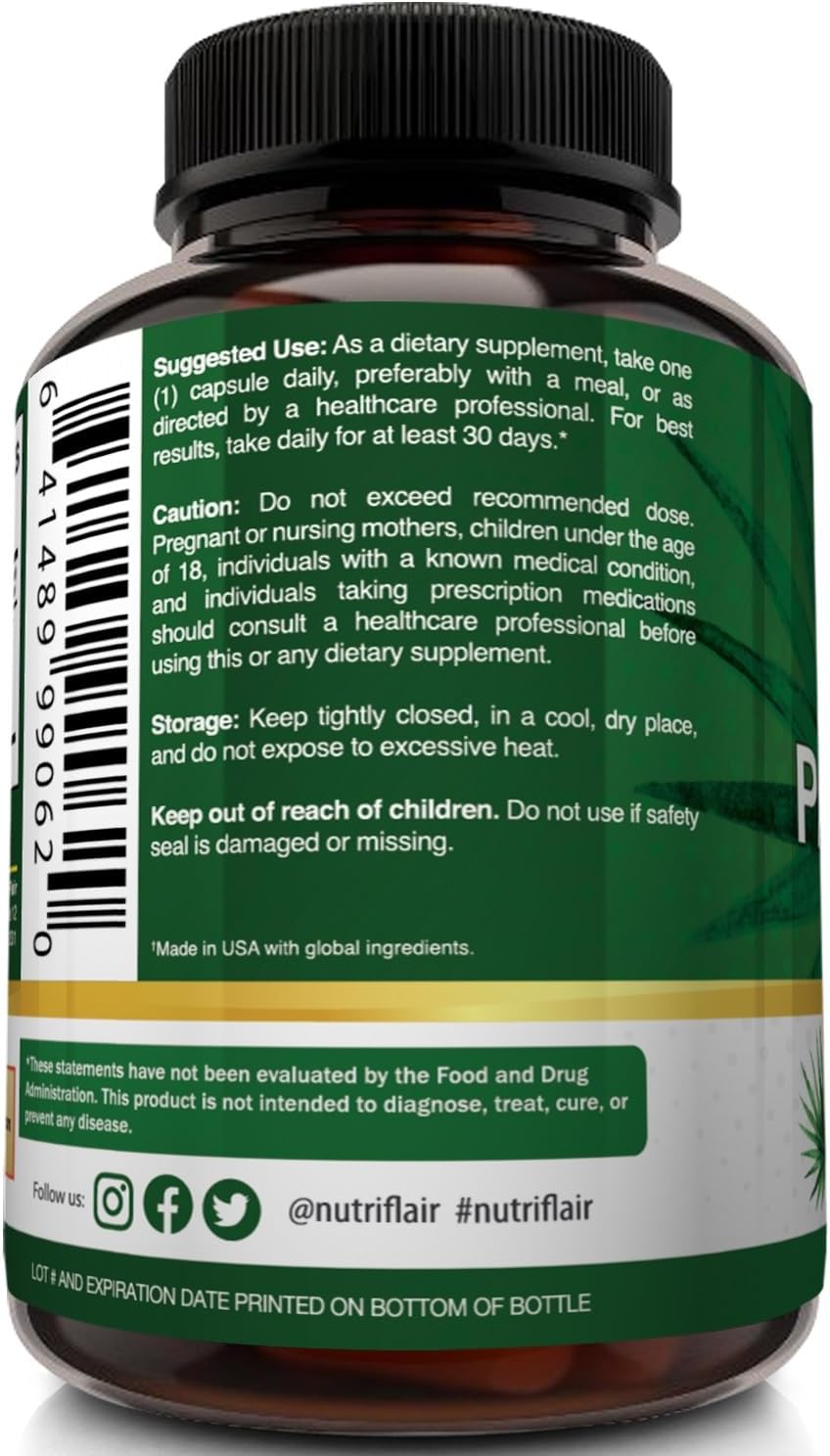 NutriFlair Saw Palmetto Extract 750mg, 120 Capsules