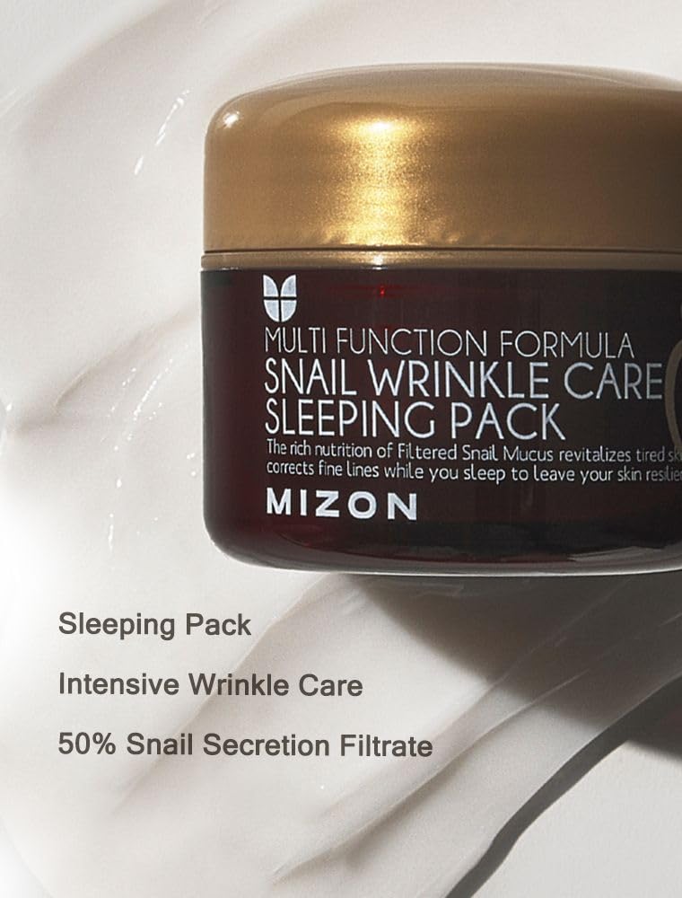 MIZON Snail Wrinkle Care Sleeping Pack Snail Mucin Nourishing mask - 2.7 FL oz
