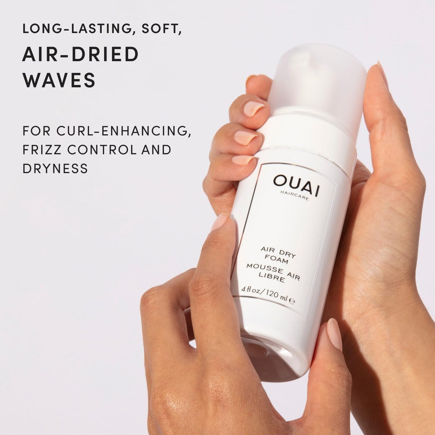 OUAI Air Dry Foam - Hair Mousse for Curly Hair & Beach Waves - (4 Oz)