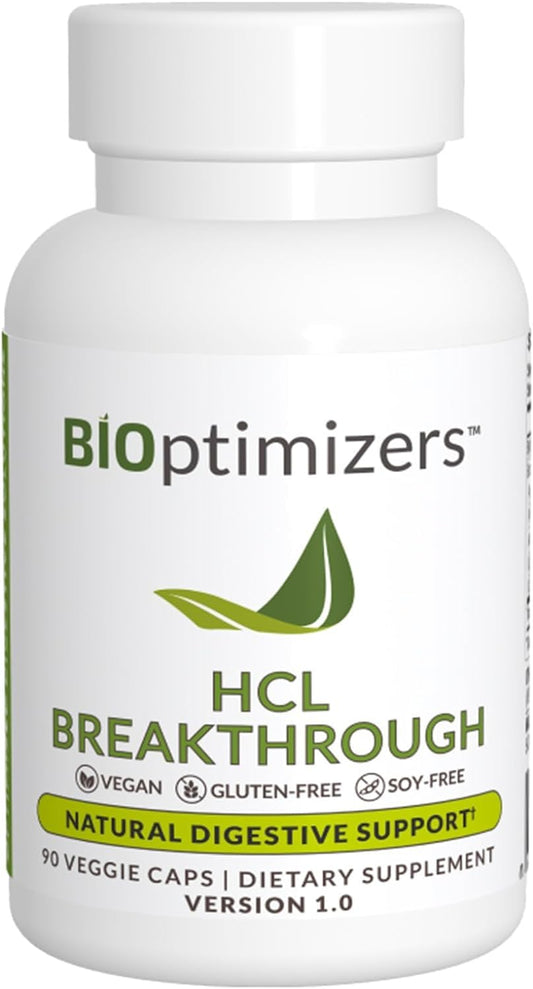 BiOptimizers HCL Breakthrough - Betaine Hydrochloride Enzymes Supplement - 90 capsules