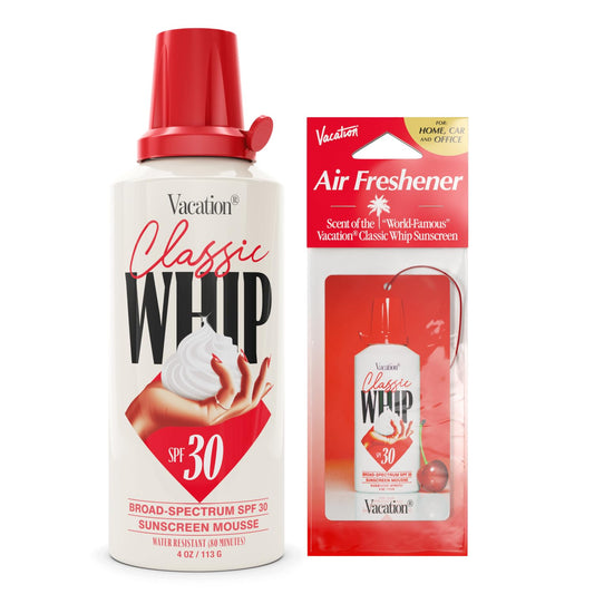 Vacation Classic Whip SPF 30 & Air Freshener Bundle 4 Oz.