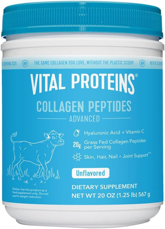 Vital Proteins Collagen Peptides Powder - Pasture Raised, Grass Fed, unflavored 20 oz