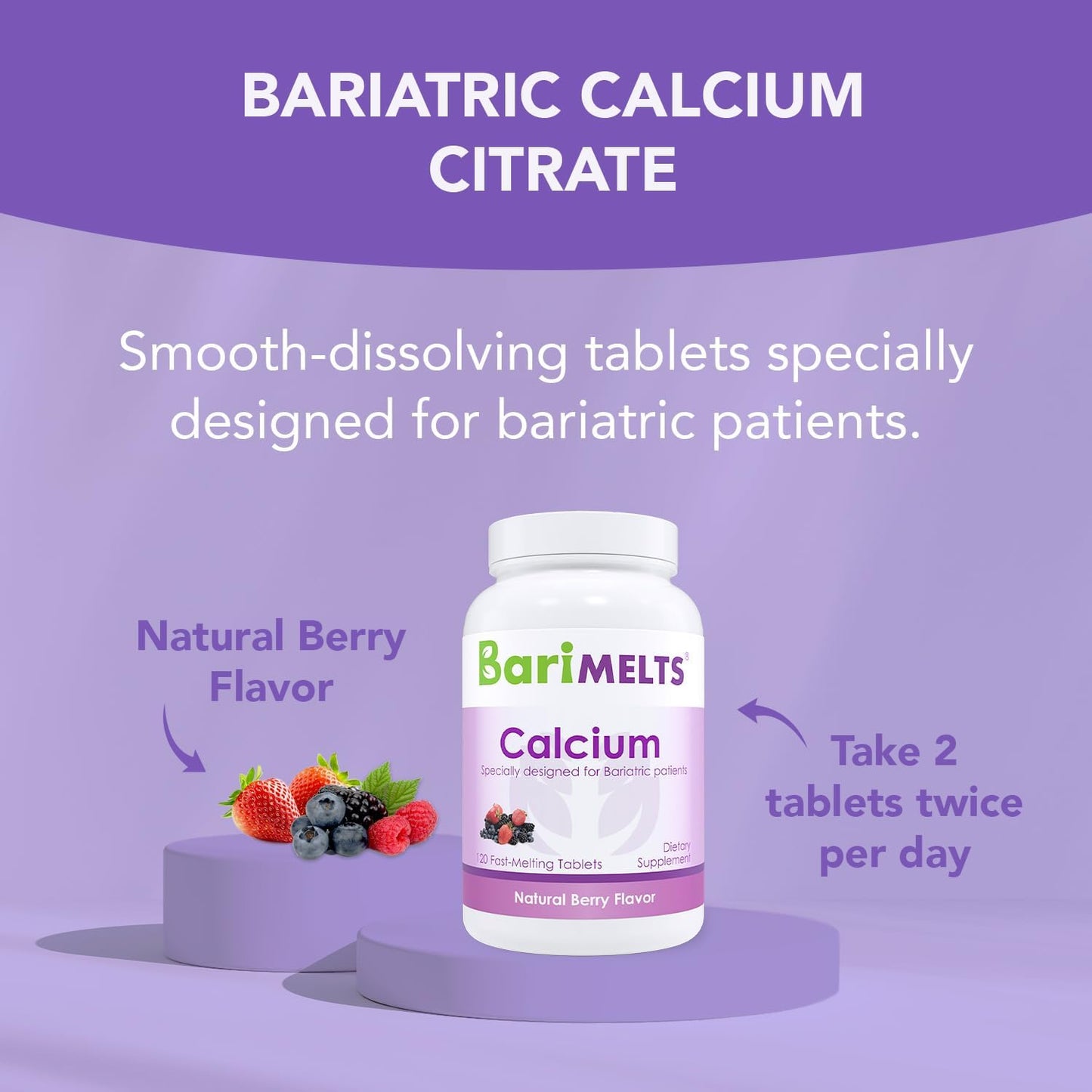 BariMelts Bariatric Calcium Citrate with Vitamin D3 and Magnesium 120 capsules