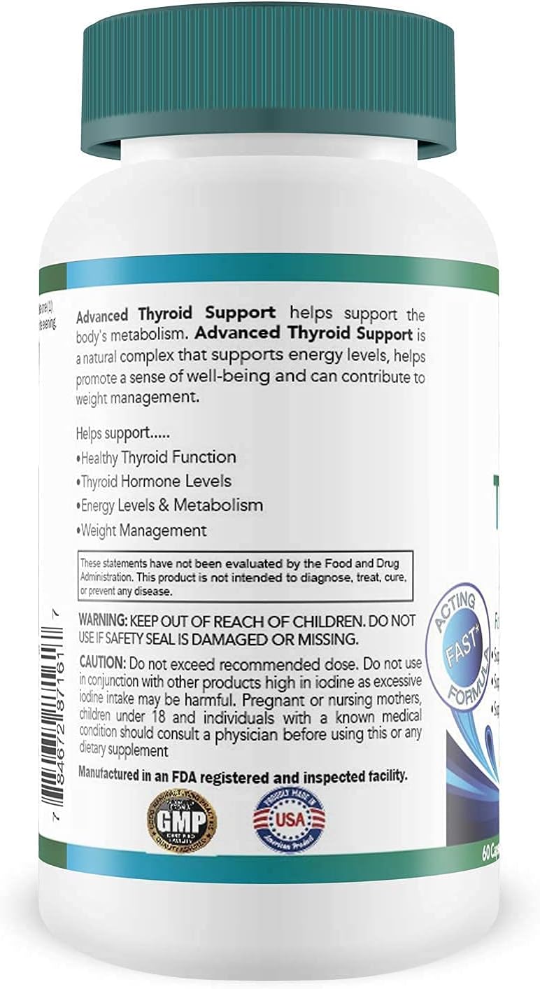 Thyroid Support for Women & Men - Advanced Thyroid Supplement -60 capsules