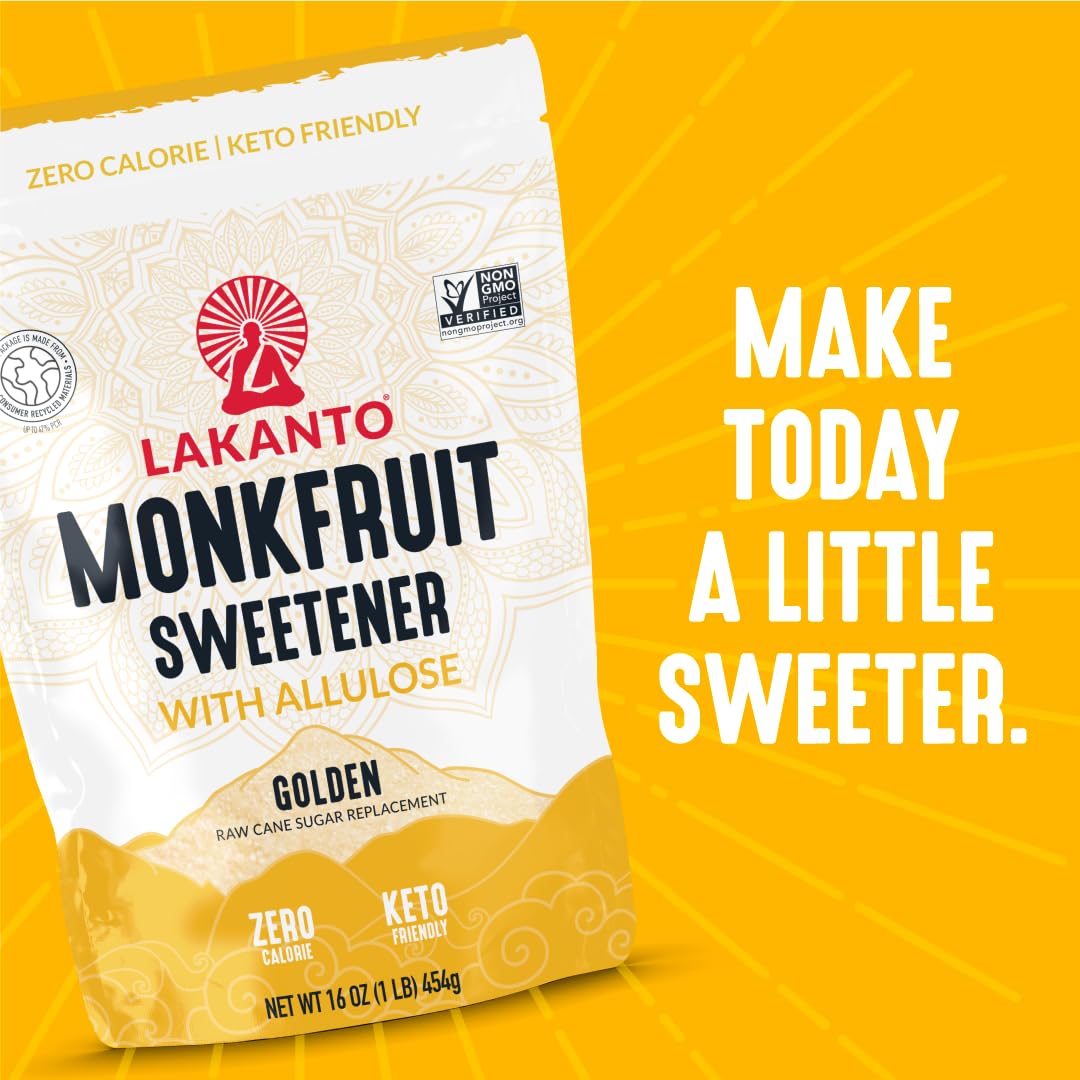 Lakanto Golden Monk Fruit Sweetener with Allulose - Golden - 1 lb