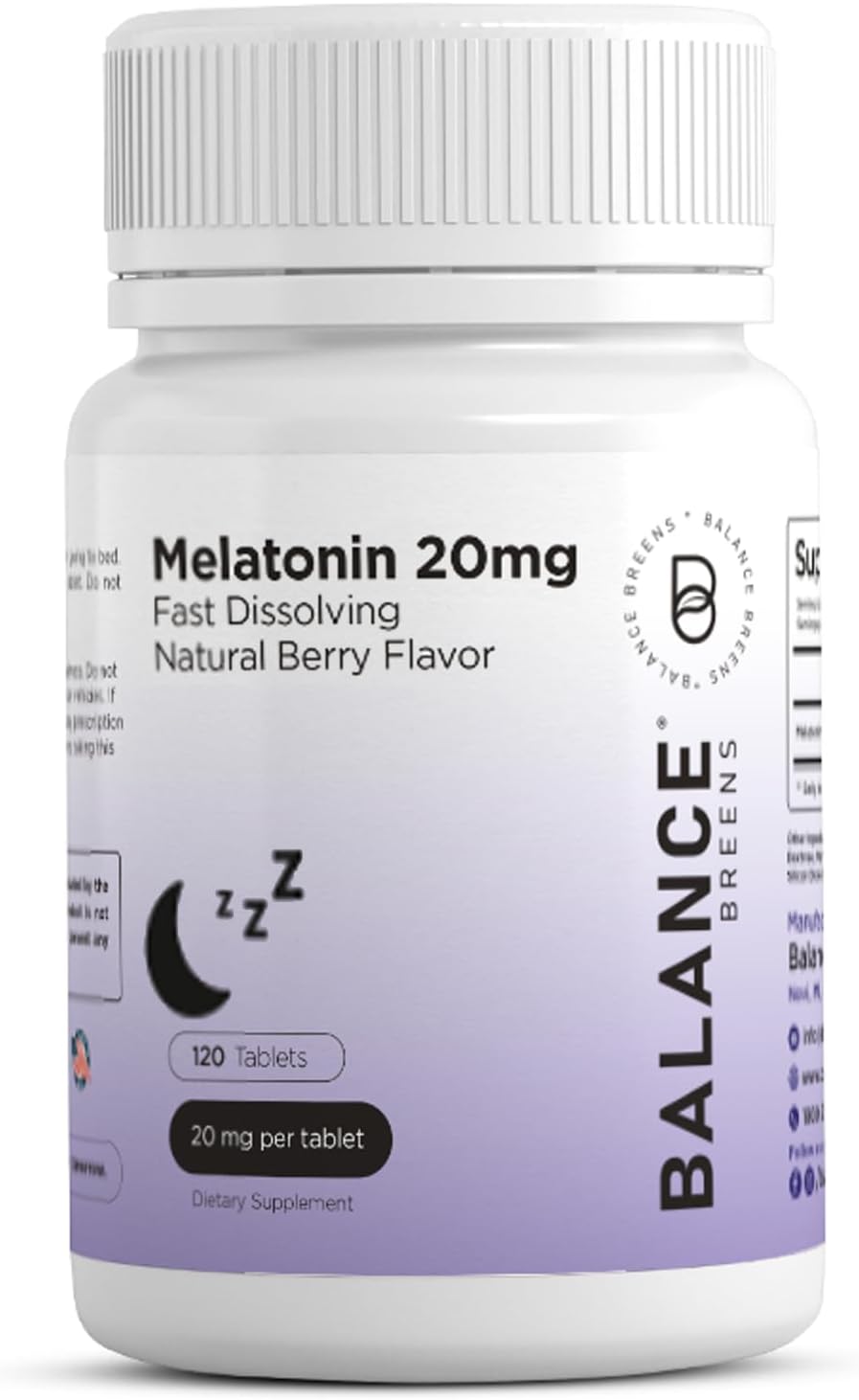 Melatonin  100% Drug Free, Fast-Dissolve 120 Tablets