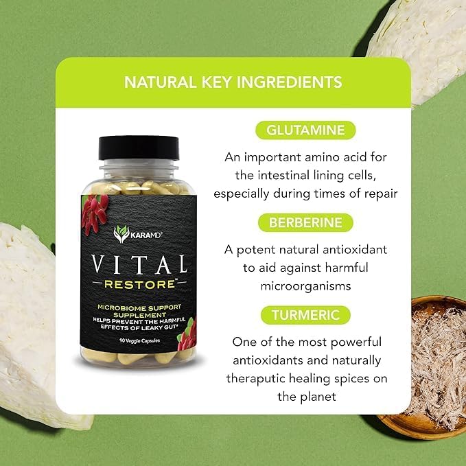 KaraMD Vital Restore - Supplement for Leaky Gut, Colon Health, & Immune Support 90 Capsules