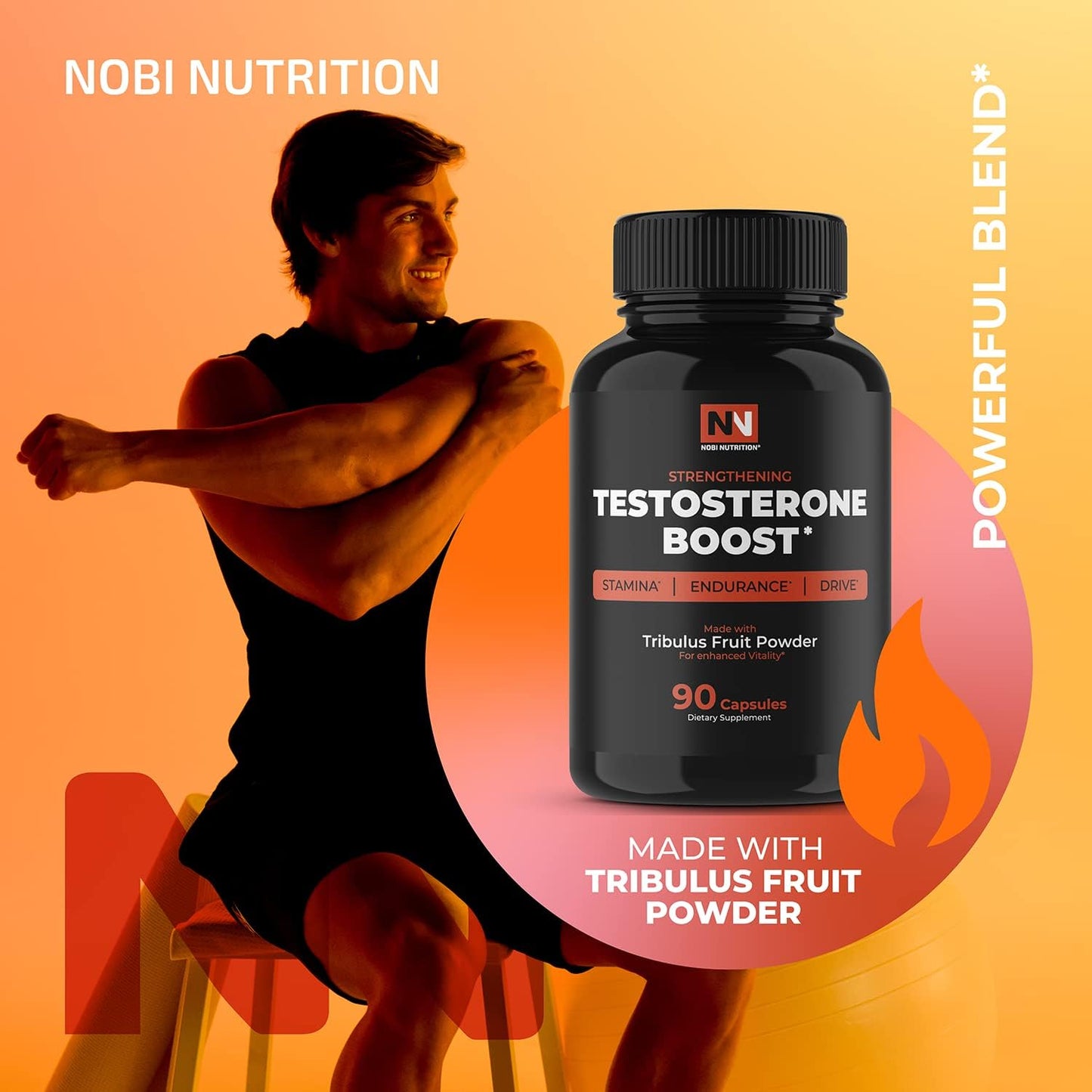 Testosterone Booster for Men Tribulus Terrestris 90 Capsules