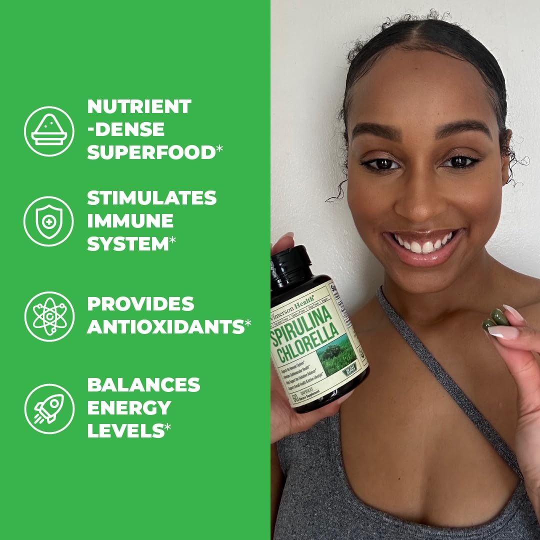 Organic Spirulina and Chlorella  60 Capsules