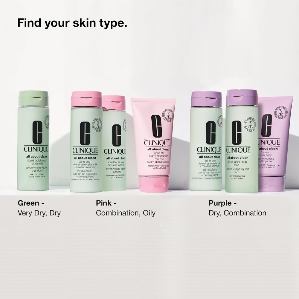 Clinique 3-Step All About Clean All-in-One Cleansing Micellar Milk + Makeup Remover, 6.7 Fl Oz