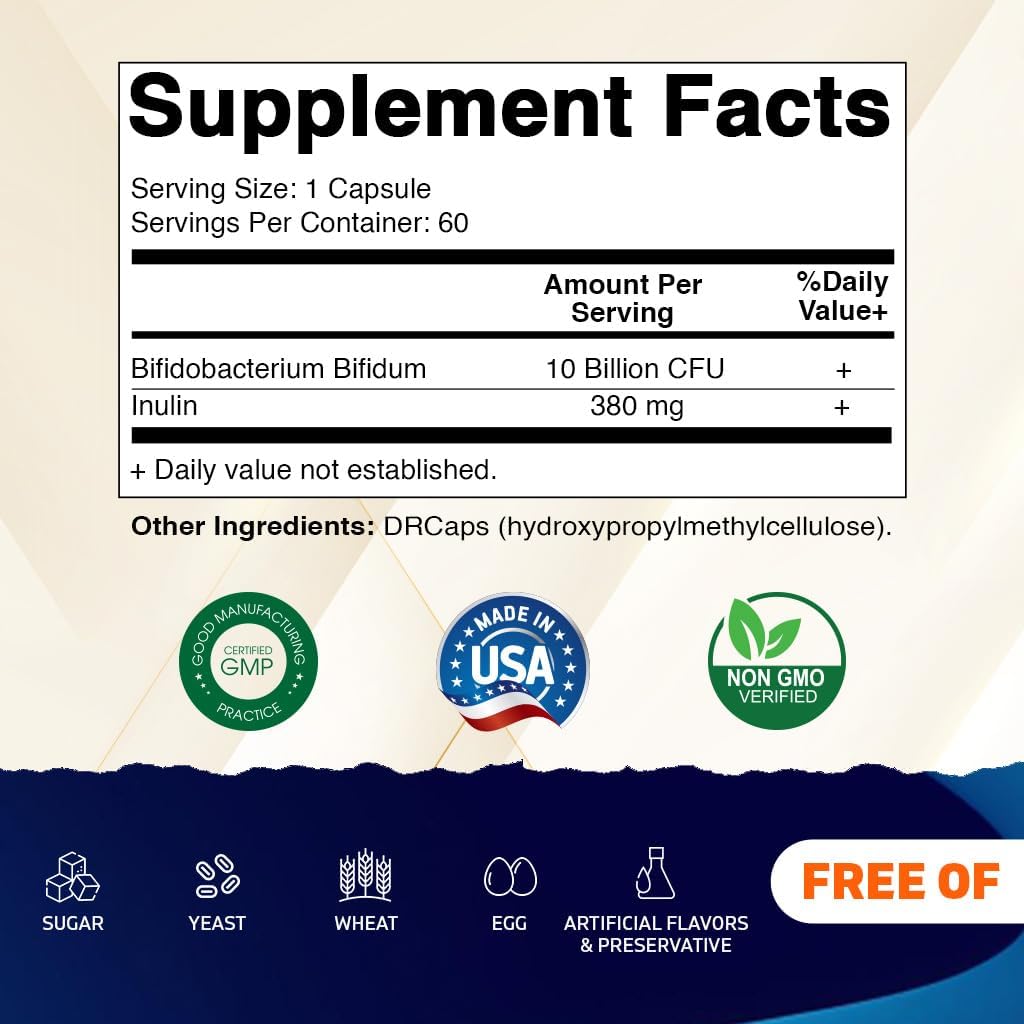 Vitamatic Bifidobacterium Bifidum - 10 Billion per DR Capsule - 60 Count