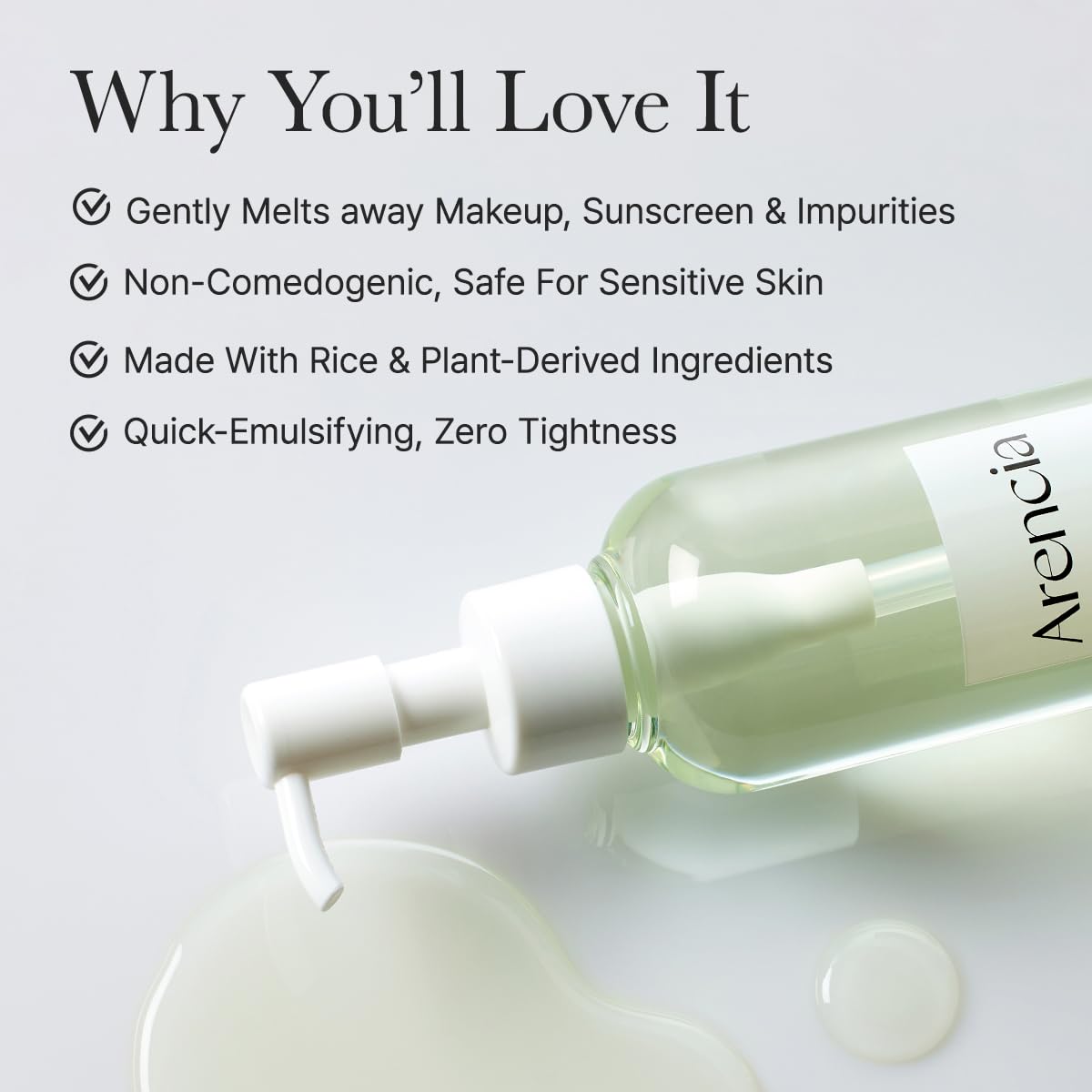 ARENCIA Pore Melt Mochi Makeup-Removing Cleansing Oil - 6.76 fl oz