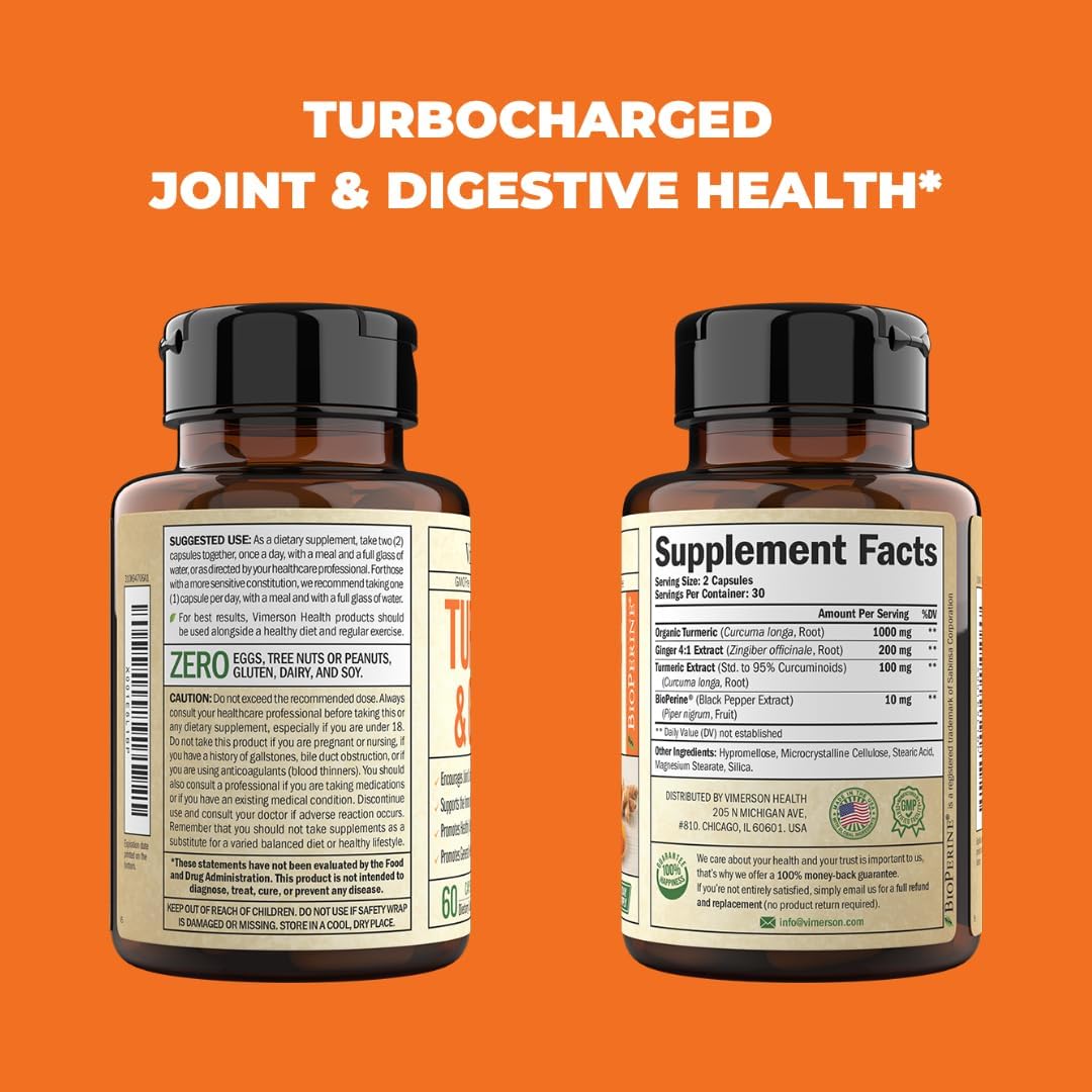 Tumeric and Ginger with Black Pepper 60 capsules