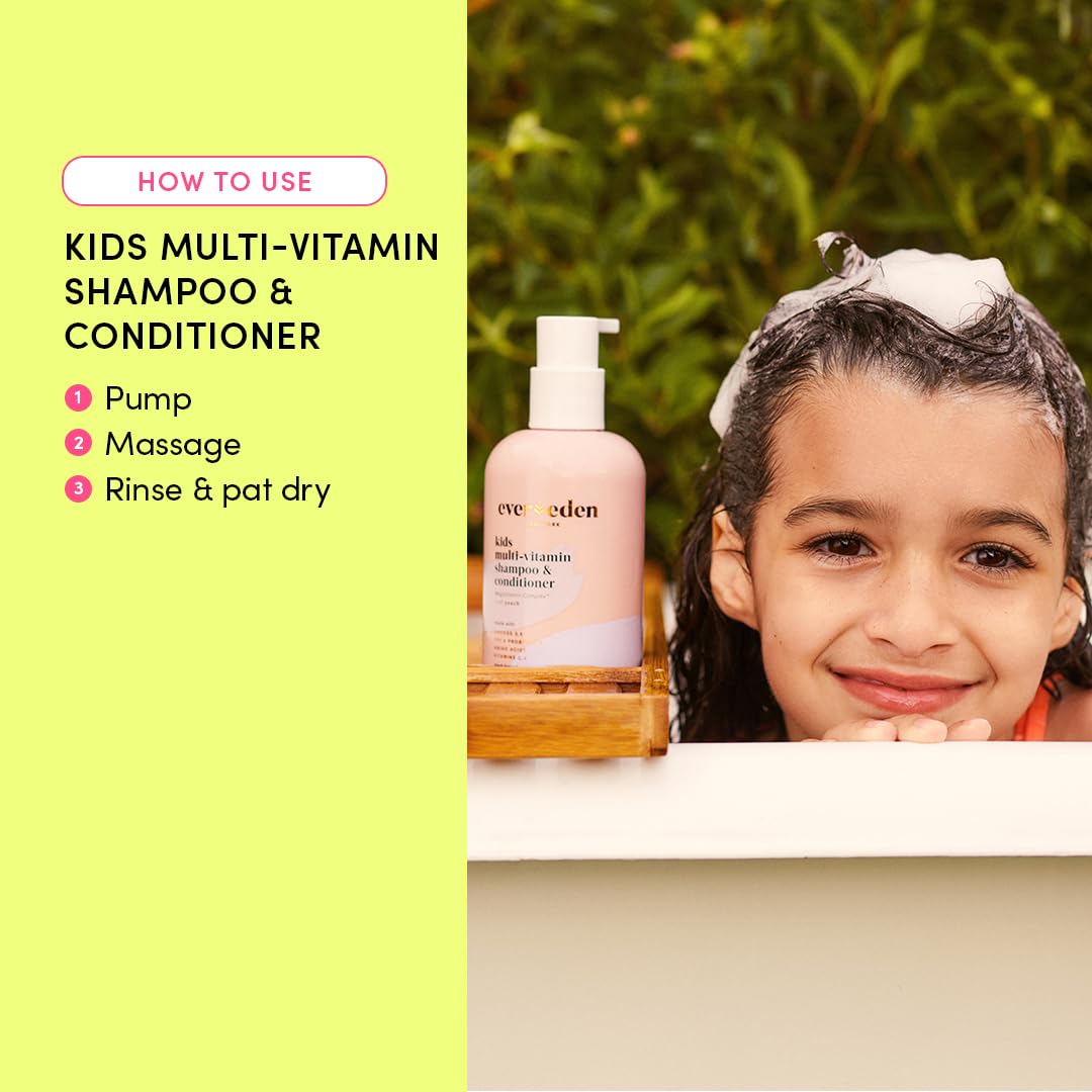 Evereden Kids Shampoo and Conditioner 2 in 1: Cool Peach, 8.5 fl oz.