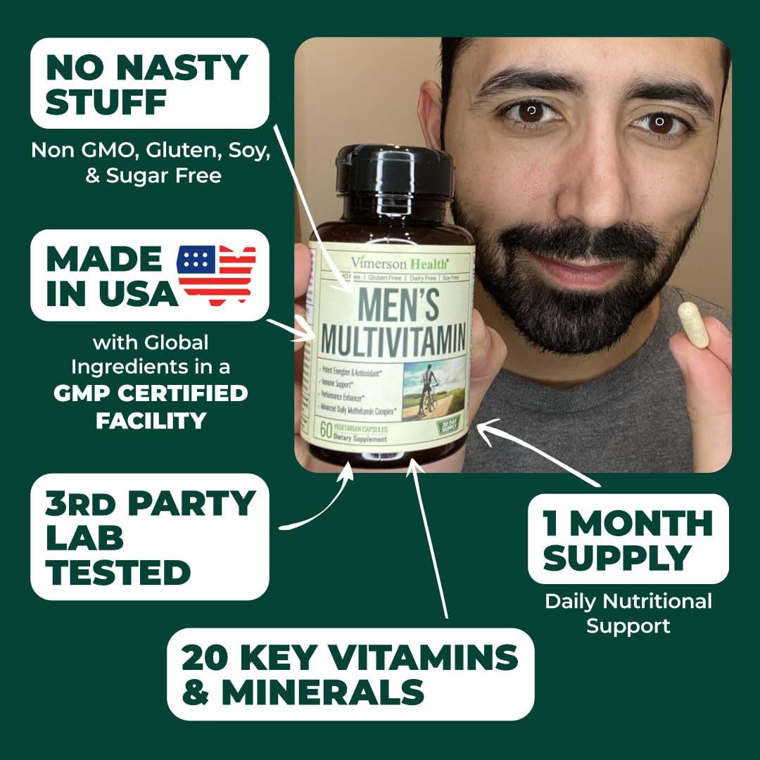 Multivitamin for Men - Daily Mens Multivitamins & Multiminerals 60 count