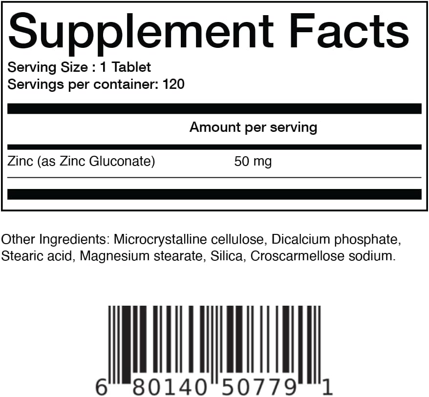 Balance Breens Zinc Extra Strength  120 Vegan Non-GMO Tablets,