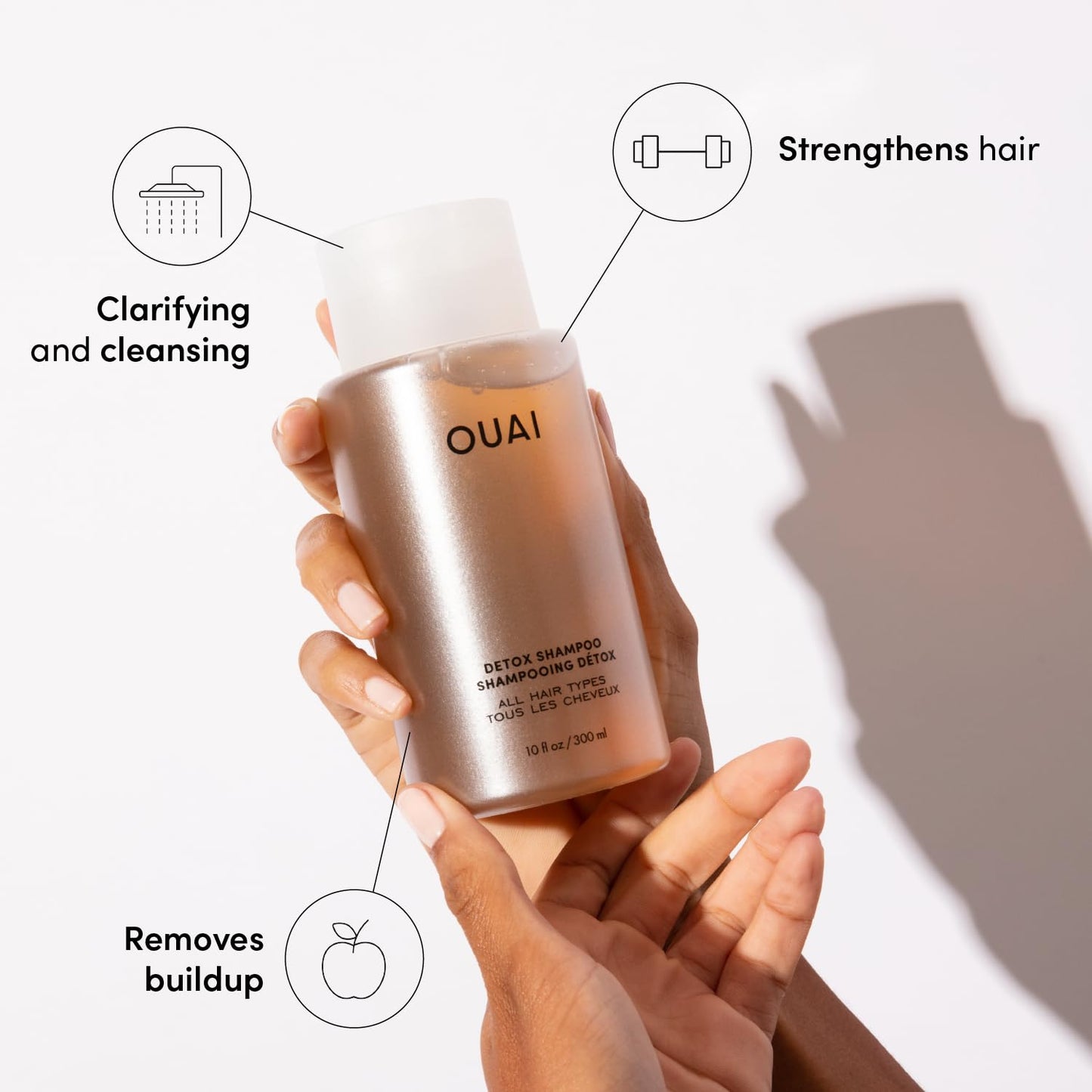 OUAI Travel Kit - Includes Travel Size Leave In Conditioner, Detox Shampoo (4 Count)