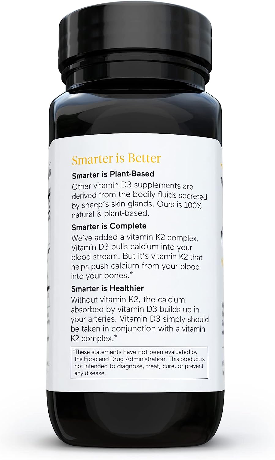 Plant-Based Vitamin D3 Immune Support with Vegan K2 Complex 60 count