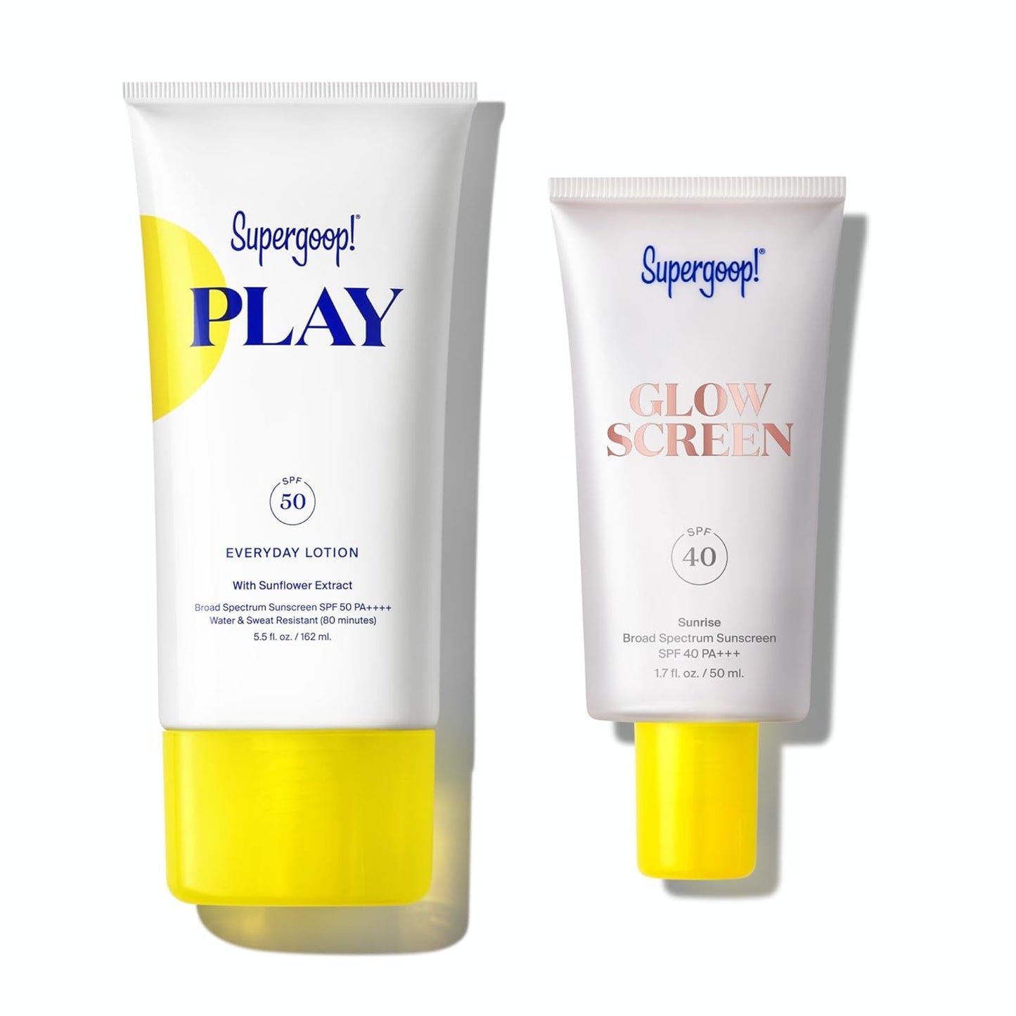 Supergoop! Glowscreen SPF 40, Sunrise (1.7 fl oz) + PLAY Everyday Lotion SPF 50 (5.5 oz)
