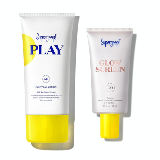 Supergoop! Glowscreen SPF 40, Sunrise (1.7 fl oz) + PLAY Everyday Lotion SPF 50 (5.5 oz)
