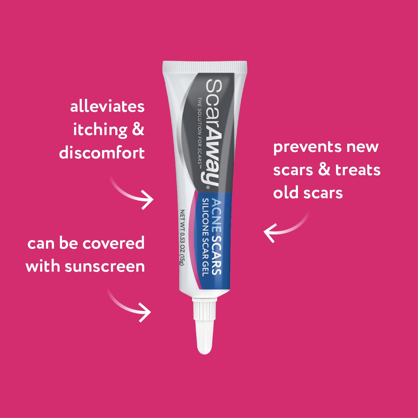 ScarAway Acne Scar Treatment, Clear Silicone Scar Gel - 15 grams