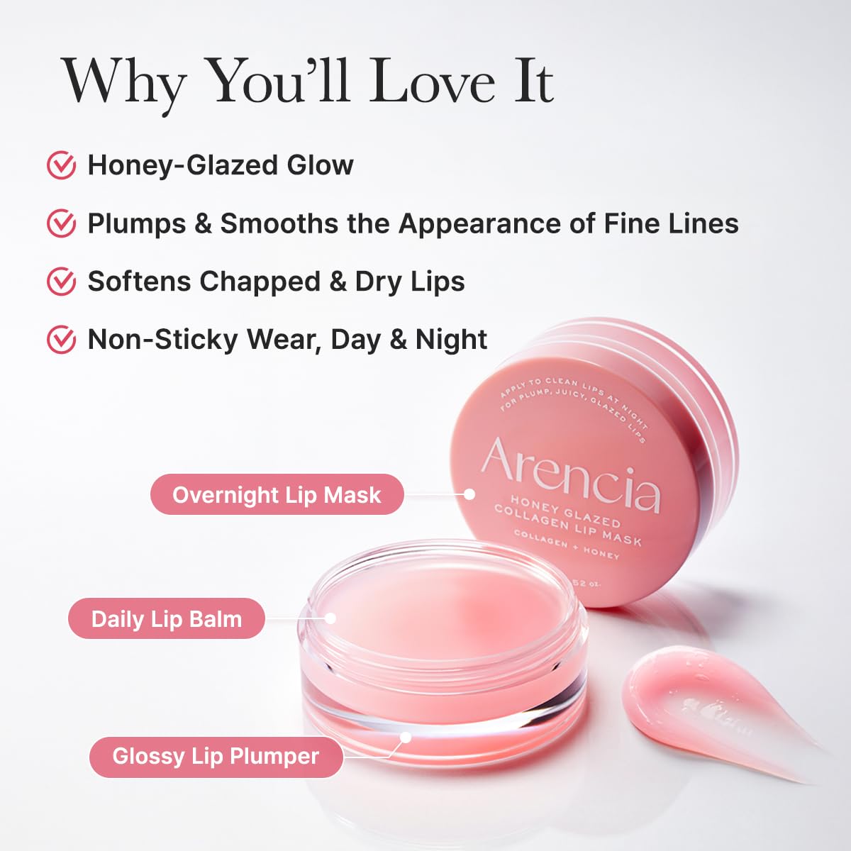 Arencia Honey Glazed Collagen Lip Mask - 0.52 oz