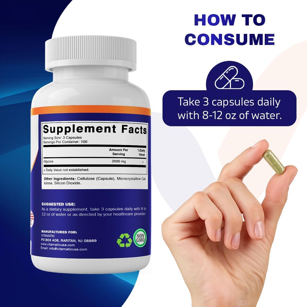 Vitamatic Glycine Supplement, 2000mg -  300 Count