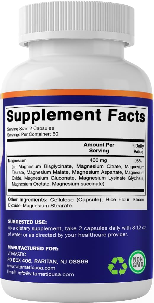 Vitamatic Magnesium Complex, 400mg – 120 Capsules